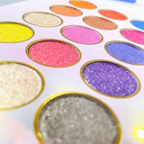 18 Colors Holographic Silver Eyeshadow Palette - MSmakeupoem.com