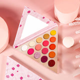 15 Colors Triangle Blush Eyeshadow Palette - MSmakeupoem.com