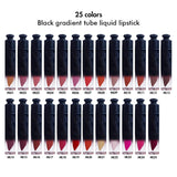 25 colors Black gradient tube liquid lipstick