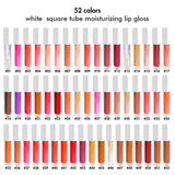 52 colors white square tube moisturizing lip gloss（#1-#26）