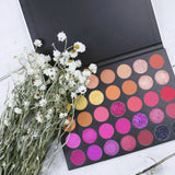 35 Colors Faux Leather White Eyeshadow Palette - MSmakeupoem.com