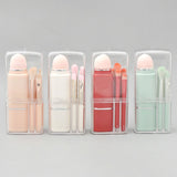 8pcs makeup brushes in a transparent box（Include: Retractable loose powder puff sponge egg eye brush ）