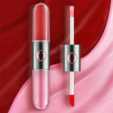 4 Colors 2 in 1 Dual Ended Liquid Matte Lip Gloss Lip Oil