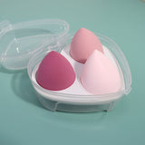 4 colors love box makeup sponge