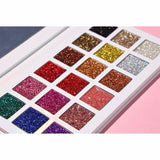 18 Colors Gliter White Eyeshadow Palette - MSmakeupoem.com