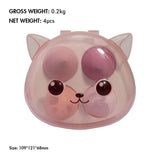 4 colors cat box makeup sponge